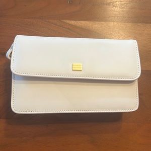 FRAME white purse. The perfect sized cross body bag for the bride to be.